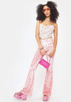 Daisy Street Bottoms Becky Velvet Flare Pants