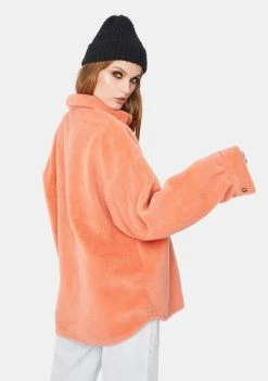 Daisy Street Sherpa Button Front Shirt