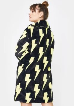 Daisy Street Lightning Faux Fur Coat