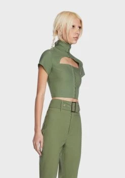 Daisy Street Sage Crop Top