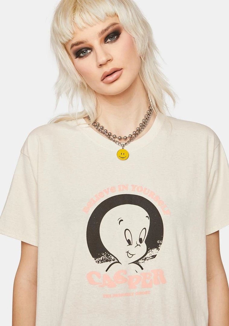 Daisy Street Natural Casper The Friendly Ghost Tyler T-Shirt Graphic T-Shirt