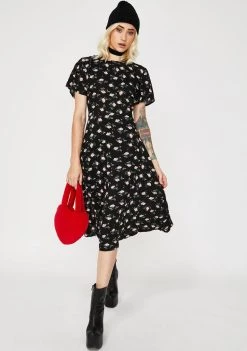 Daisy Street Floral Cut-Out Tie Back Midi Dress Dresses