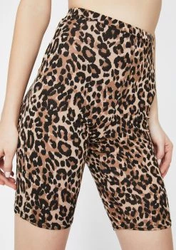 Daisy Street Bottoms Leopard Print Cycling Shorts