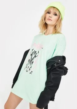 Daisy Street Tattoo Graphic Boyfriend Tee Tops