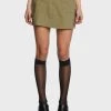 Daisy Street Khaki Twill Mini Skirt Bottoms