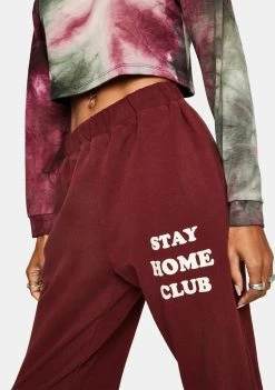 Daisy Street Bottoms Wine Stay Home Club Joggers