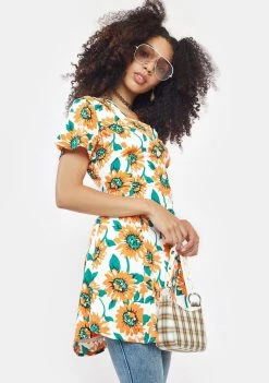 Daisy Street Floral Skater Mini Dress