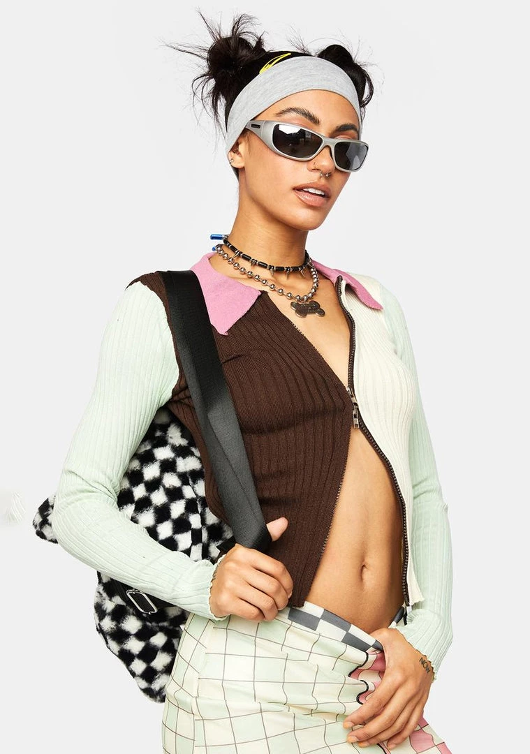 Daisy Street Color Block Knit Sweater Tops