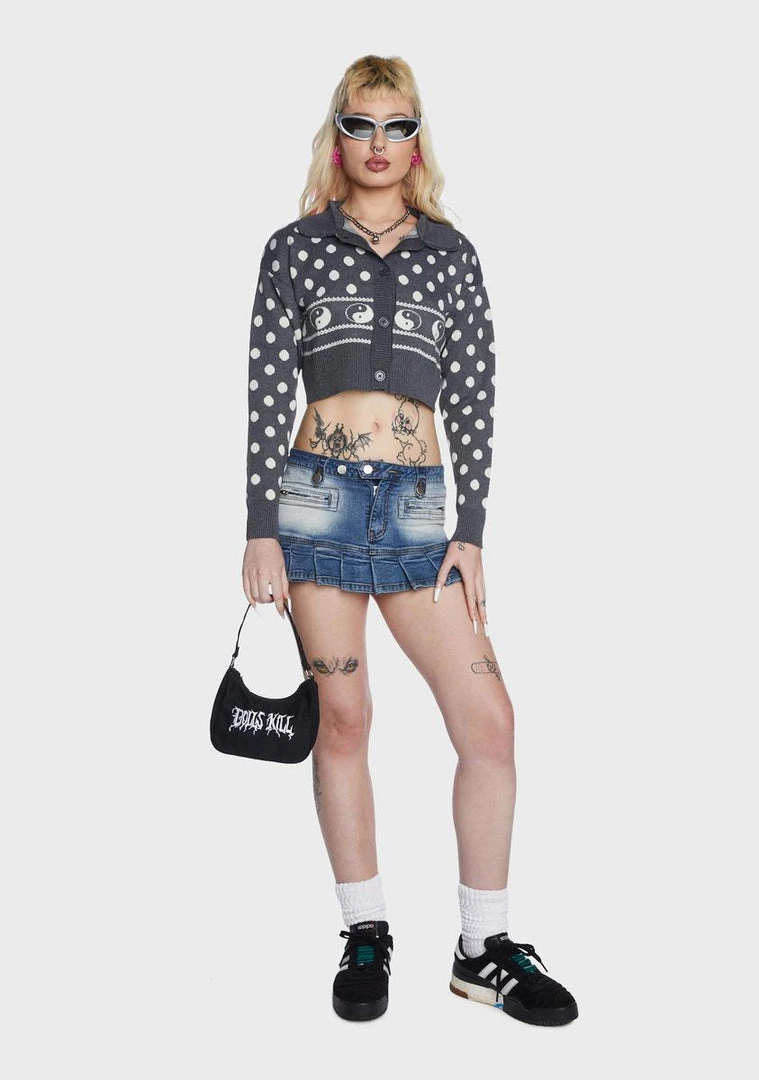 Daisy Street Knit Cardigans Polka Dot Yin Yang Cardigan