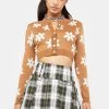 Daisy Street Tan Floral Cardigan