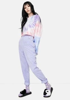 Daisy Street Purple Corduroy Mom Jeans Bottoms