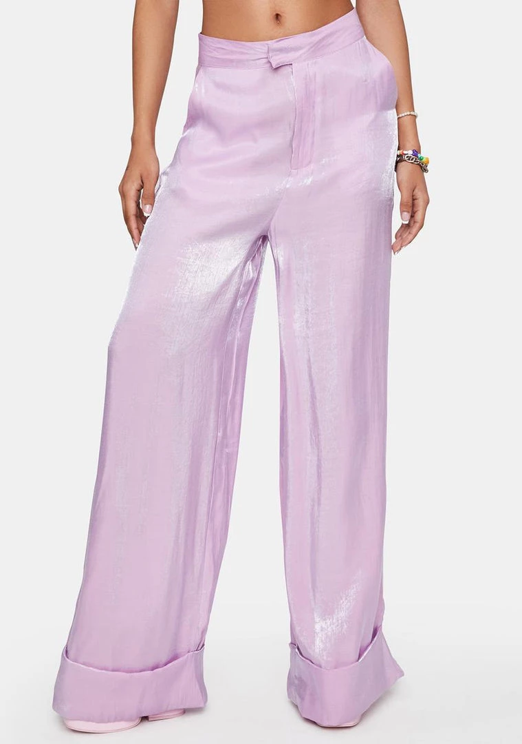 Daisy Street Shine Wide Leg Trousers Wide Leg Pants