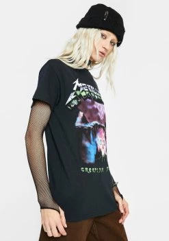 Daisy Street Metallica Oversized Graphic Tee Tops