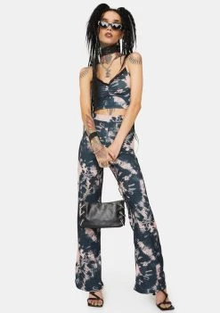 Daisy Street Black And Pink Tie Dye Cami