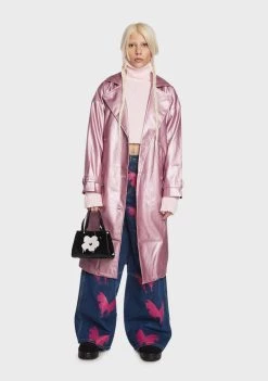 Daisy Street Trench Coats Metallic Trench Coat