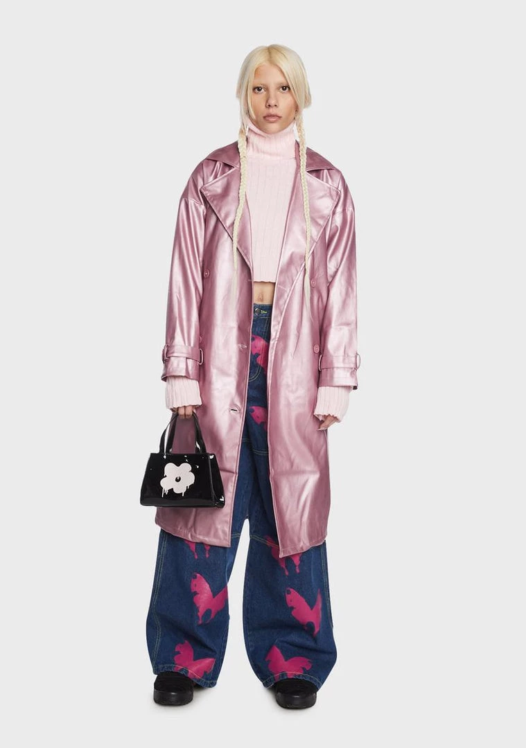 Daisy Street Trench Coats Metallic Trench Coat