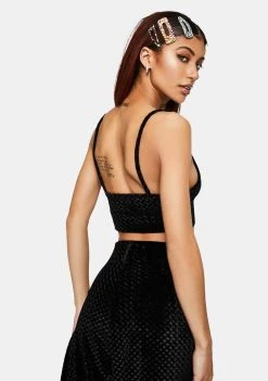 Daisy Street Black Callie Crop Top