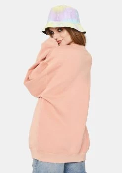 Daisy Street Overdyed Phases Of The Moon Graphic Sweater