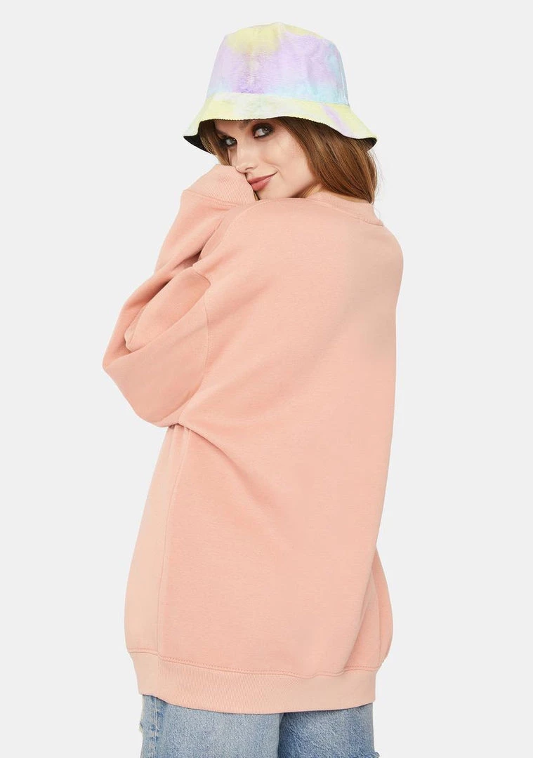 Daisy Street Overdyed Phases Of The Moon Graphic Sweater