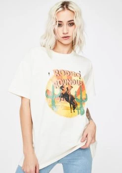 Daisy Street Rodeo Roundup Graphic Print Tee Tops