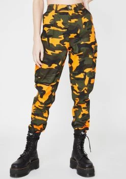 Daisy Street Neon Camo Cargo Pants