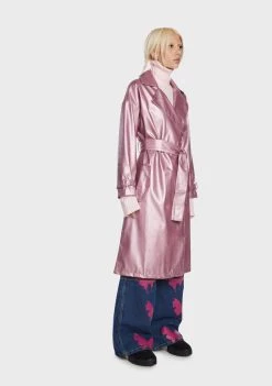 Daisy Street Trench Coats Metallic Trench Coat
