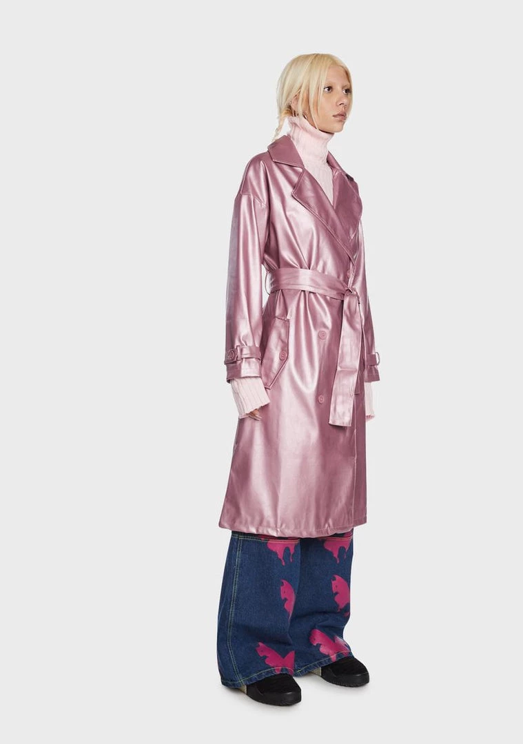Daisy Street Trench Coats Metallic Trench Coat