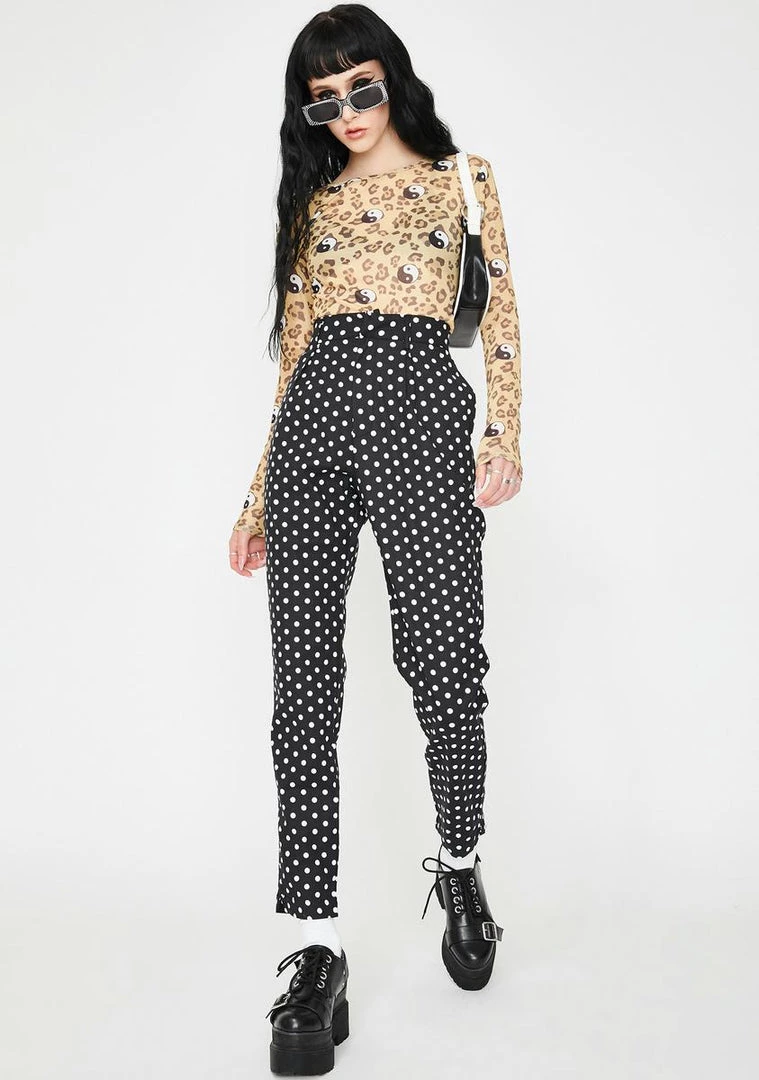 Daisy Street Leopard Yin Yang Mesh Top