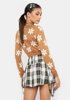 Daisy Street Tan Floral Cardigan