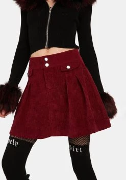 Daisy Street Pleated Skirt Pleated Corduroy Mini Skirt