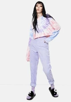 Daisy Street Purple Corduroy Mom Jeans Bottoms