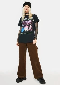 Daisy Street Metallica Oversized Graphic Tee Tops