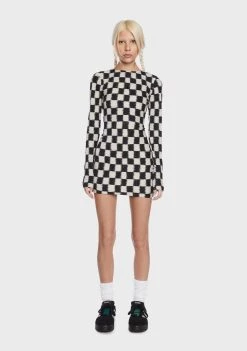 Daisy Street Dresses Checkered Mini Dress