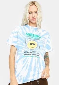 Daisy Street Tops Missing Tie Dye Graphic Tee