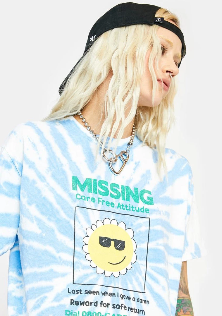 Daisy Street Tops Missing Tie Dye Graphic Tee