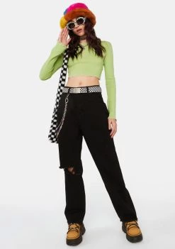 Daisy Street Tops Seam Detail Crop Top