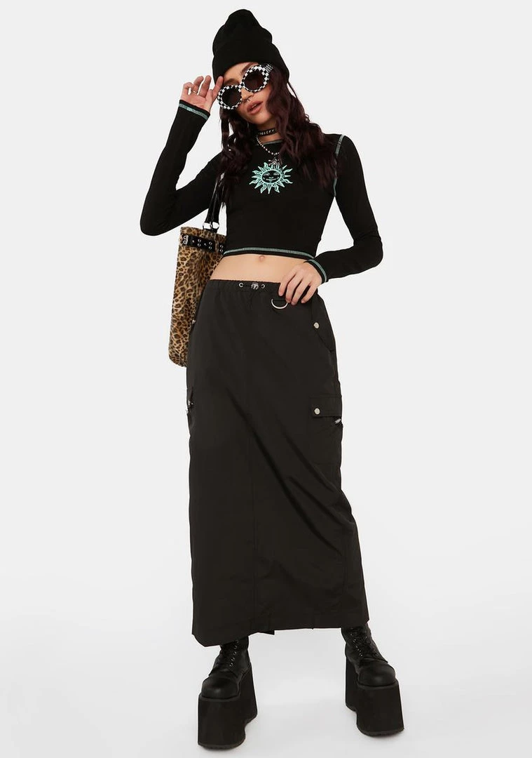 Daisy Street Sun Printed Crop Top