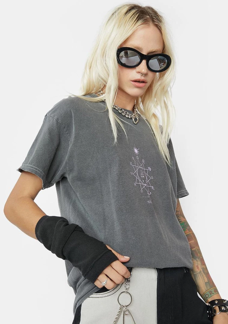 Daisy Street Tops Washed Black Tyler Graphic Tee