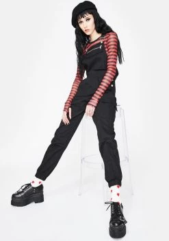 Daisy Street Jumpsuits & Rompers Black Combat Dungaree With Zip Pocket