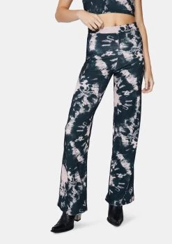 Daisy Street Bottoms Black And Pink Tie Dye Trousers