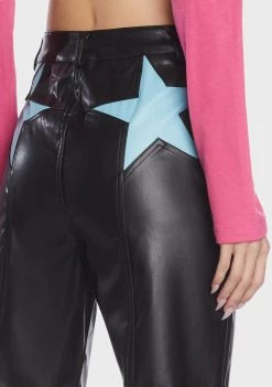 Daisy Street Vegan Leather Star Trousers