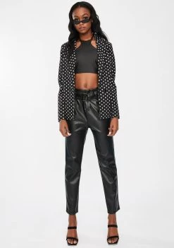 Daisy Street Outerwear Double Breasted Polka Dot Blazer