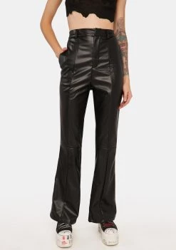Daisy Street Vegan Leather Seam Trousers