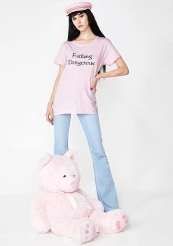 Daisy Street Fucking Dangerous Graphic T-shirt Tops