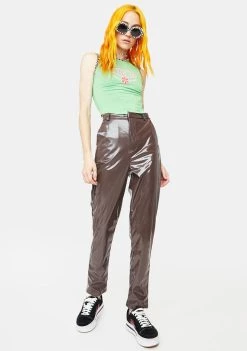 Daisy Street Cigarette Metallic Trousers