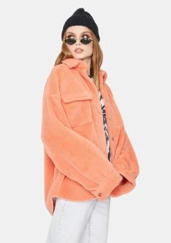 Daisy Street Sherpa Button Front Shirt