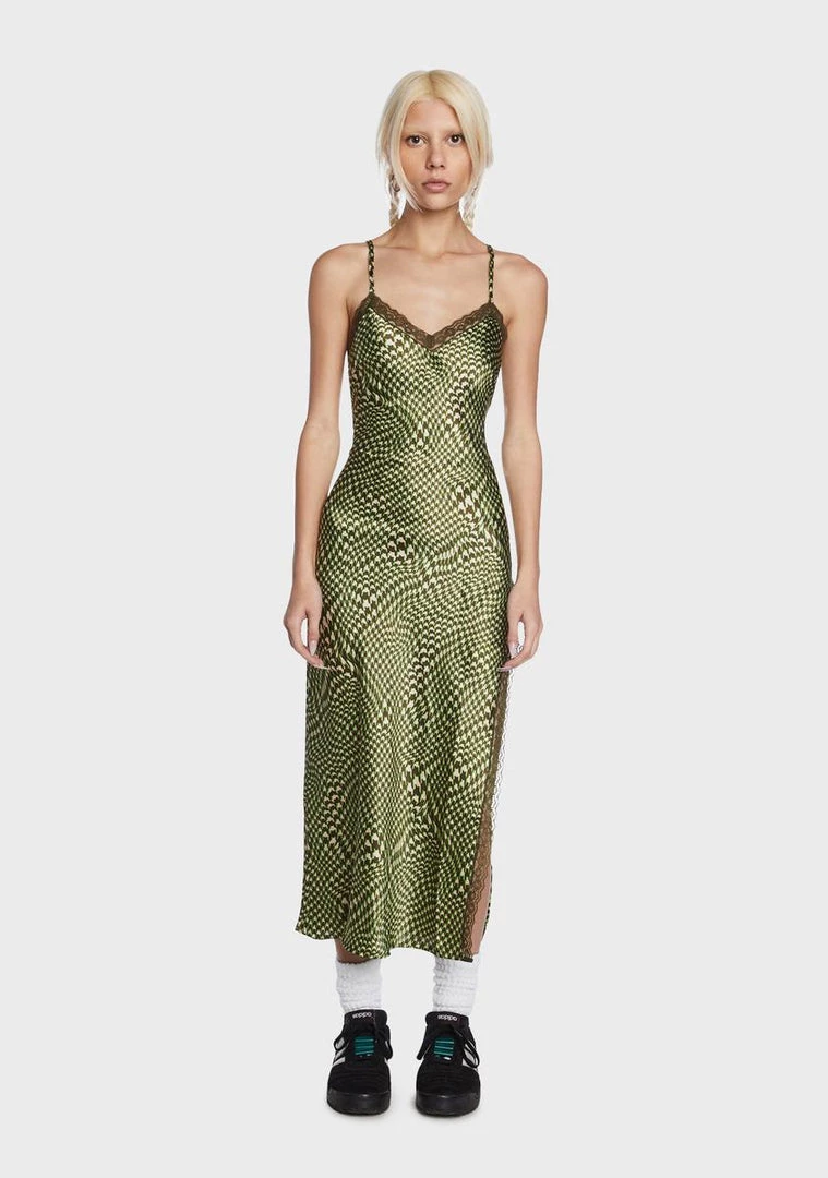 Daisy Street Satin Slip Midi Dress