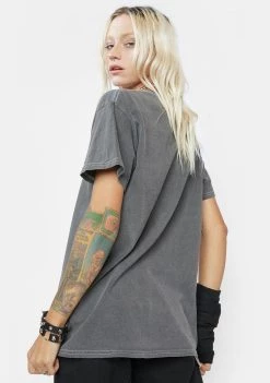 Daisy Street Tops Washed Black Tyler Graphic Tee