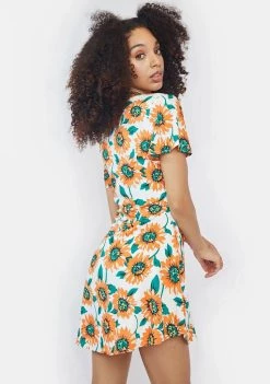 Daisy Street Floral Skater Mini Dress