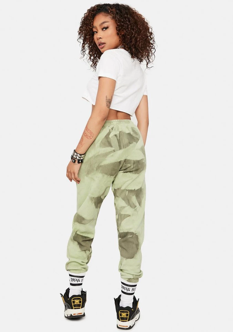 Daisy Street Green Tie Dye Oversized Joggers Bottoms